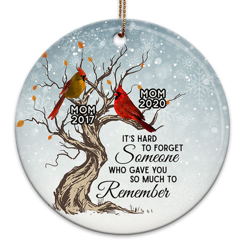 Hard To Forget Cardinal Memorial Personalized Circle Ornament