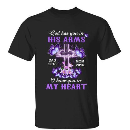 (14% OFF) Purple Butterflies Cross Memorial Personalized Shirt