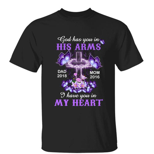 (14% OFF) Purple Butterflies Cross Memorial Personalized Shirt