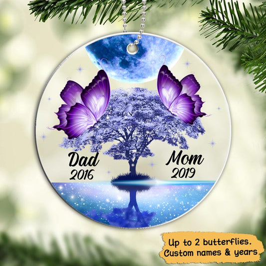 Butterflies Moon Family Memorial Personalized Acrylic Ornament