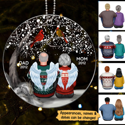 Dad Mom Cardinals Memorial Personalized Acrylic Ornament