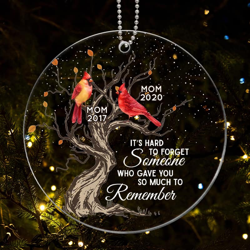 Hard To Forget Cardinal Memorial Personalized Acrylic Ornament