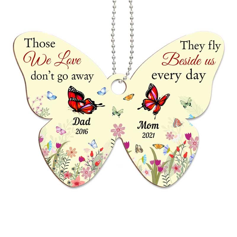 Butterfly Those We Love Memorial Personalized Wooden Ornament