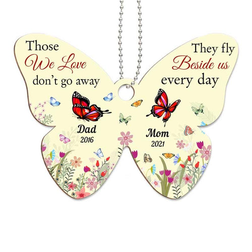 Butterfly Those We Love Memorial Personalized Wooden Ornament