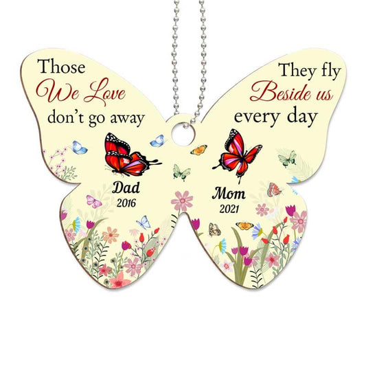 Butterfly Those We Love Memorial Personalized Wooden Ornament