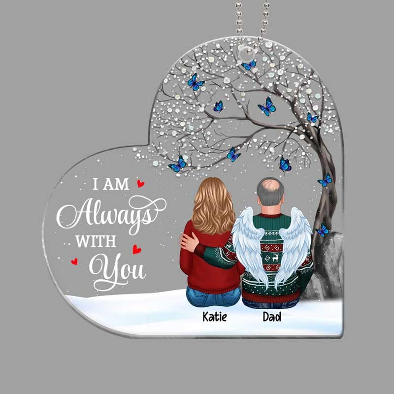Blossom Tree Always With You Memorial Heart Personalized Acrylic Ornament