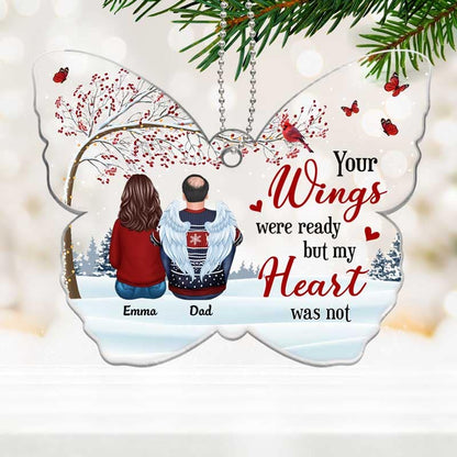 Berry Tree Your Wings Were Ready Memorial Butterfly Shape Personalized Acrylic Ornament