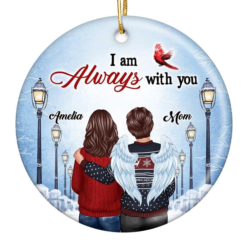 Family Memorial At Bridge Lamppost Personalized Circle Ornament