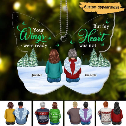 Your Wings Were Ready Memorial Butterfly Shape Personalized Acrylic Ornament