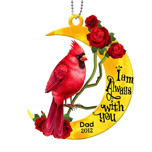 Cardinal Memorial Moon Rose Personalized Acrylic Ornament