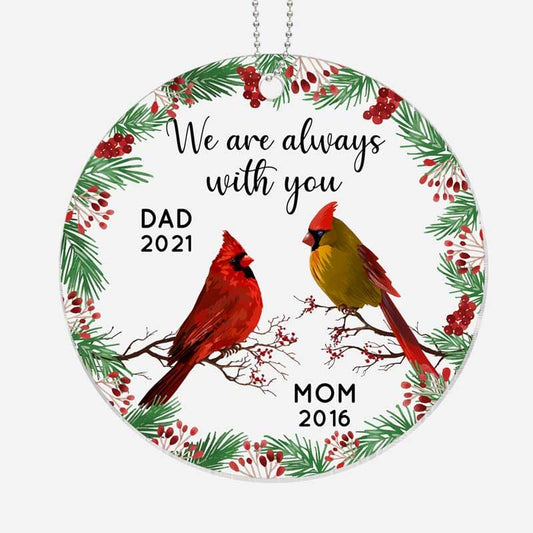 Always With You Holly Branch Christmas Memorial Personalized Acrylic Ornament