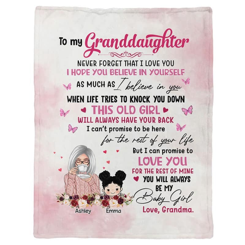 To My Granddaughter Grandson Gift For Grandchildren Personalized Fleece Blanket