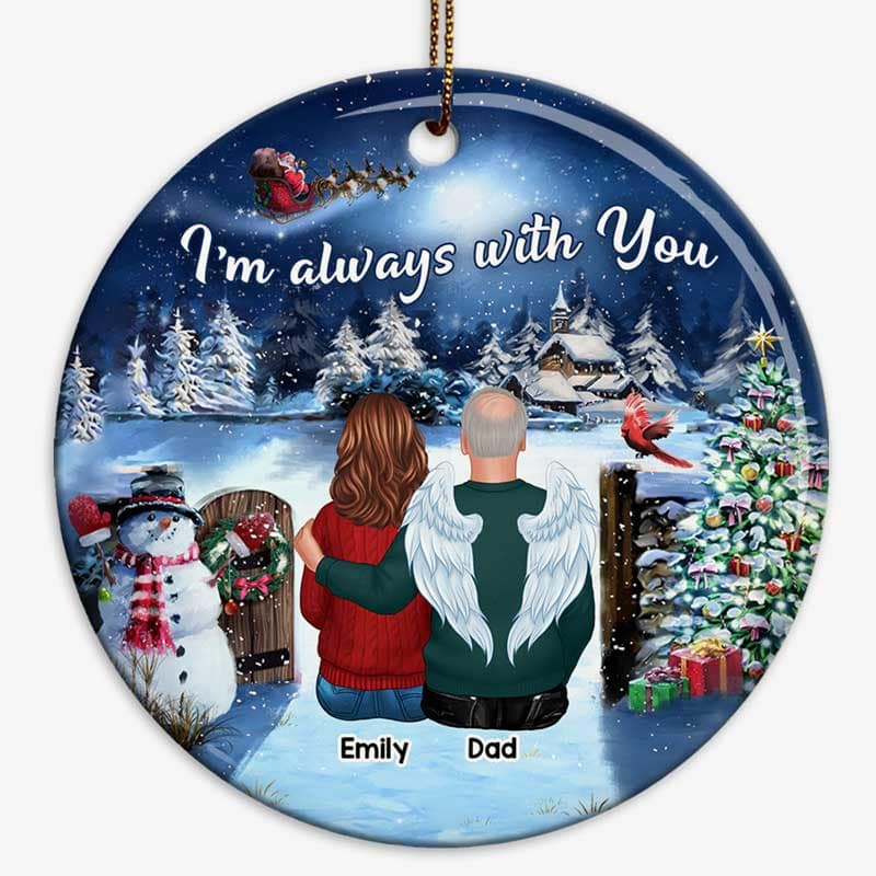 Christmas Gate Always With You Personalized Circle Ornament