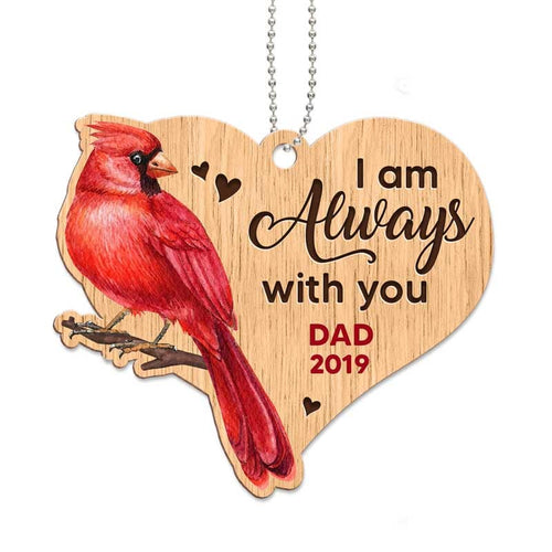 Cardinal Always With You Memorial Personalized Wooden Ornament