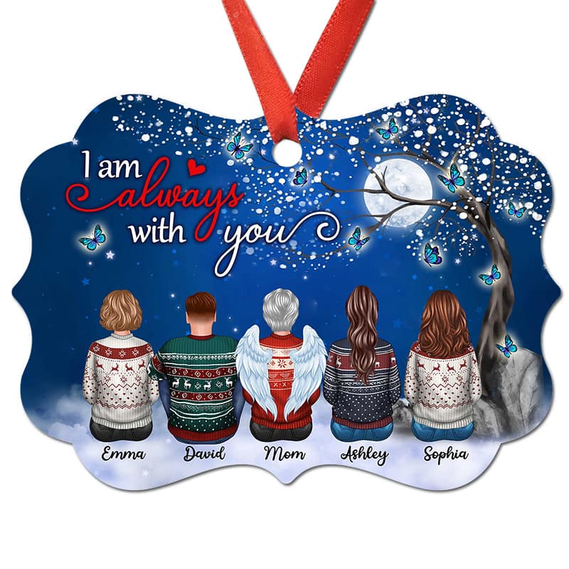 Family Memorial Blossom Tree Butterfly Personalized Christmas Ornament