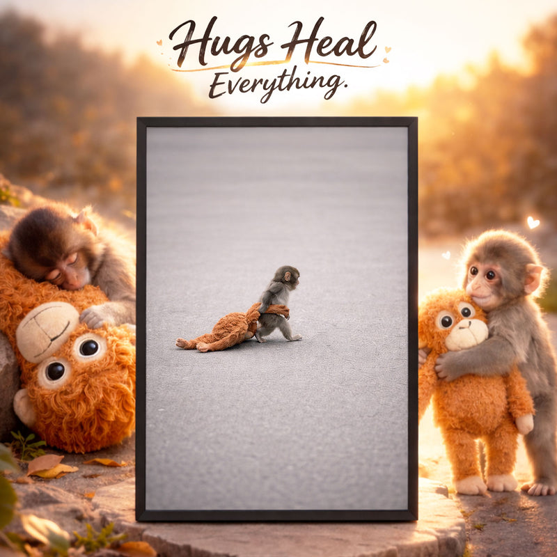 Punch The Abandoned Baby Monkey - Personalized Poster - Gift For Animal Lover