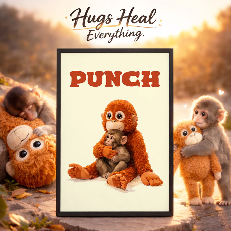 Punch Monkey Viral Social Animal Art - Personalized Poster - Gift For Animal Lovers
