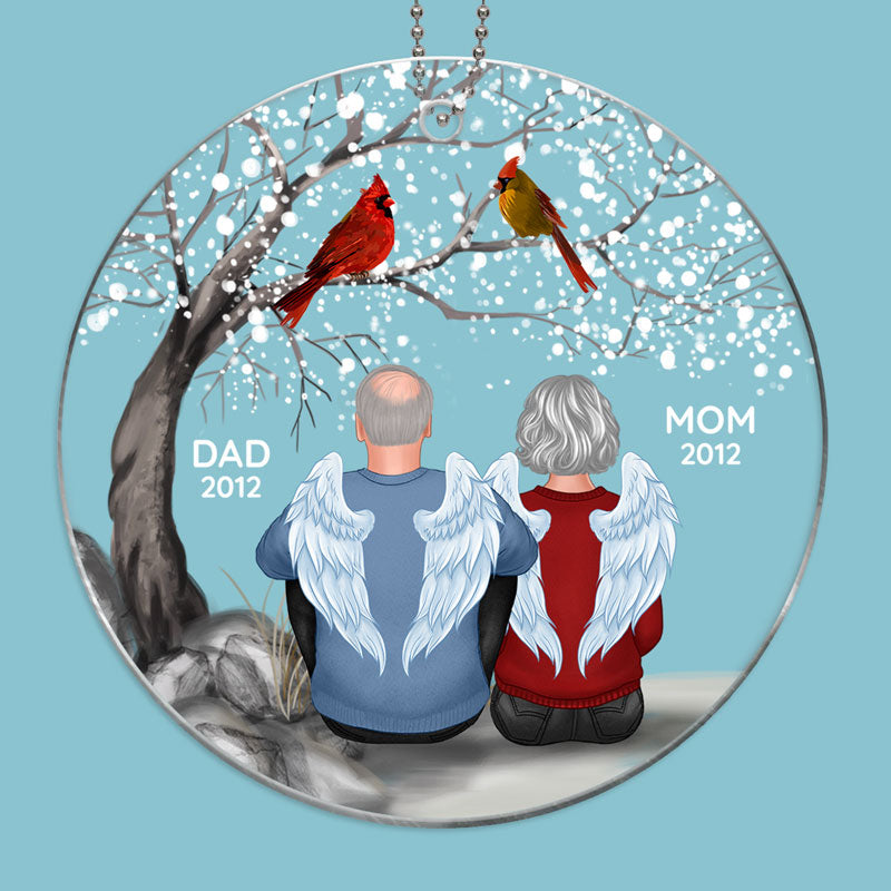 Dad Mom Cardinals Memorial Personalized Acrylic Ornament