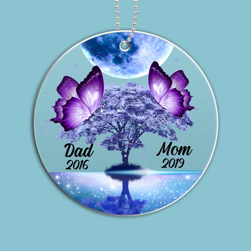 Butterflies Moon Family Memorial Personalized Acrylic Ornament