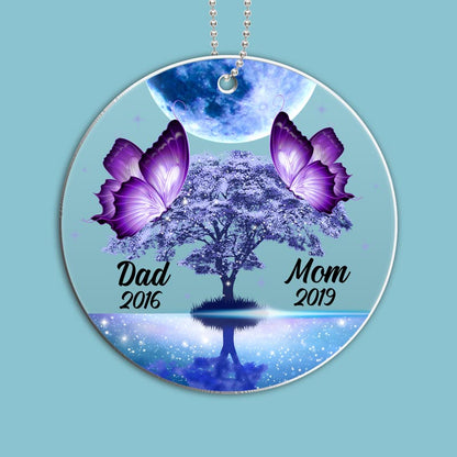 Butterflies Moon Family Memorial Personalized Acrylic Ornament