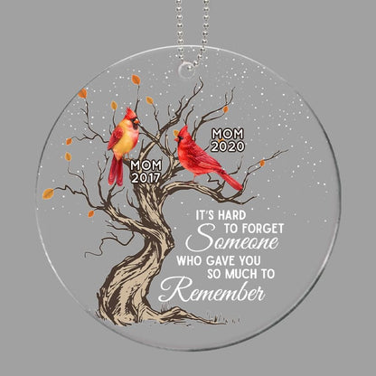 Hard To Forget Cardinal Memorial Personalized Acrylic Ornament
