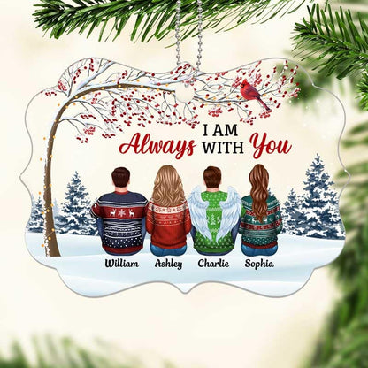 Cardinal Berry Tree Always With You Family Memorial Personalized Acrylic Ornament