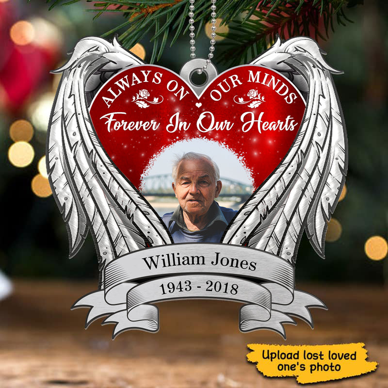 Always On Our Minds Memorial Personalized Acrylic Ornament