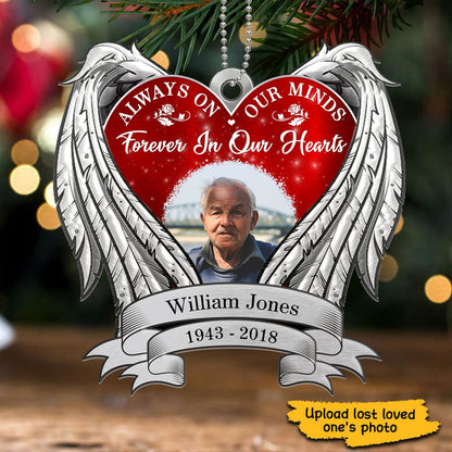 Always On Our Minds Memorial Personalized Acrylic Ornament
