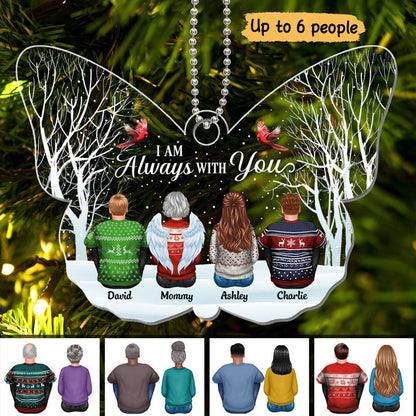 Always With You Memorial Family Butterfly Shape Personalized Acrylic Ornament