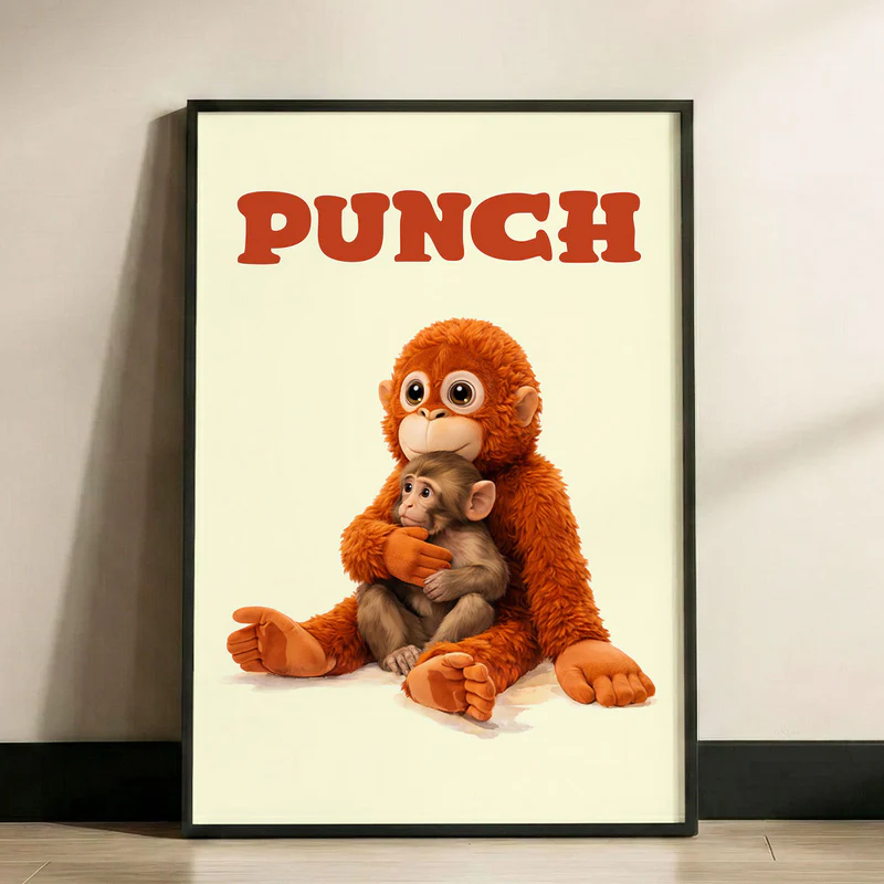 Punch Monkey Viral Social Animal Art - Personalized Poster - Gift For Animal Lovers