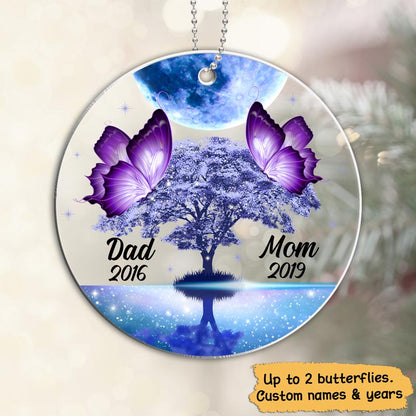 Butterflies Moon Family Memorial Personalized Acrylic Ornament