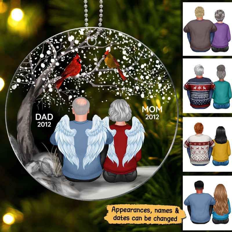 Dad Mom Cardinals Memorial Personalized Acrylic Ornament