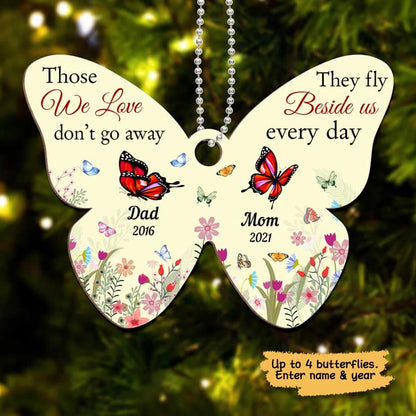 Butterfly Those We Love Memorial Personalized Wooden Ornament
