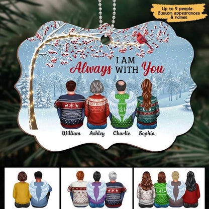 Berry Tree Cardinal Always With You Family Memorial Personalized Wooden Ornament