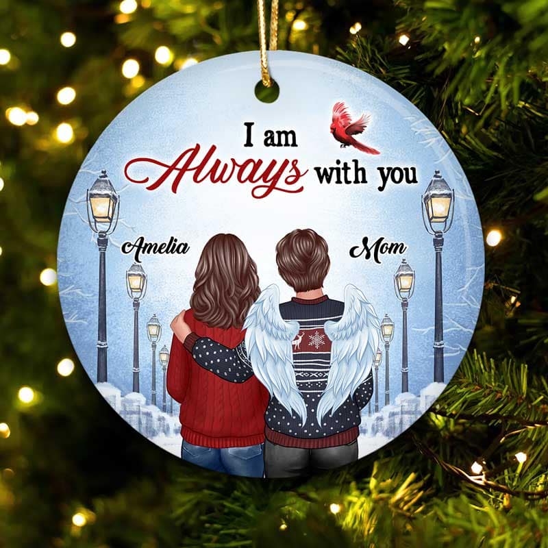 Family Memorial At Bridge Lamppost Personalized Circle Ornament