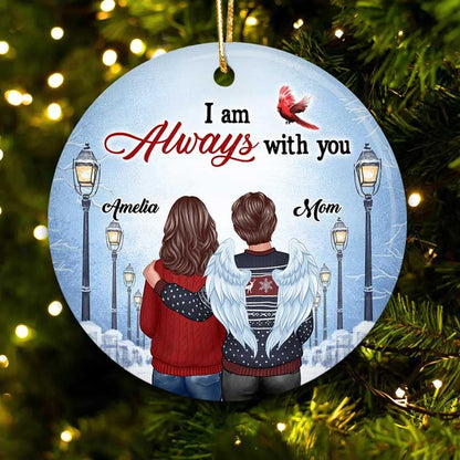 Family Memorial At Bridge Lamppost Personalized Circle Ornament