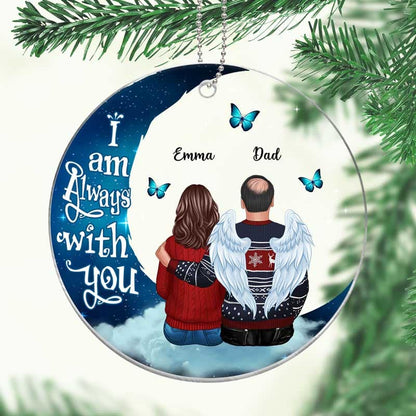 Angels Among Us Butterflies On Moon Family Memorial Personalized Acrylic Ornament