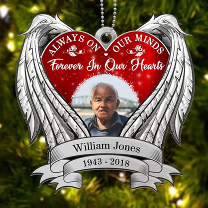 Always On Our Minds Memorial Personalized Acrylic Ornament