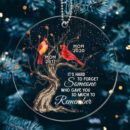 Hard To Forget Cardinal Memorial Personalized Acrylic Ornament