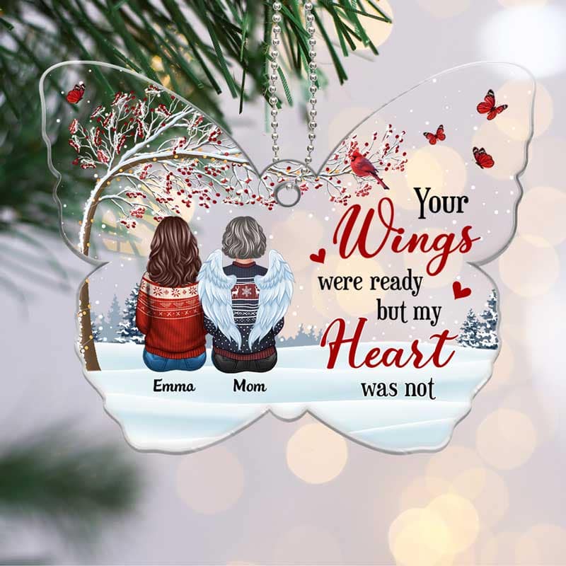Berry Tree Your Wings Were Ready Memorial Butterfly Shape Personalized Acrylic Ornament