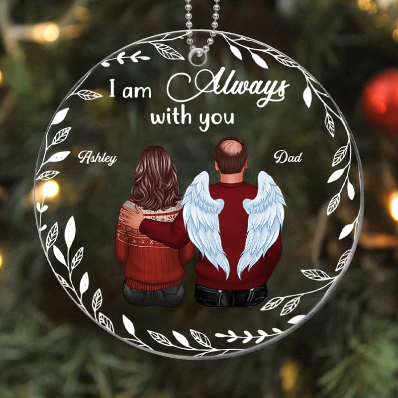 Christmas White Wreath Memorial Personalized Acrylic Ornament