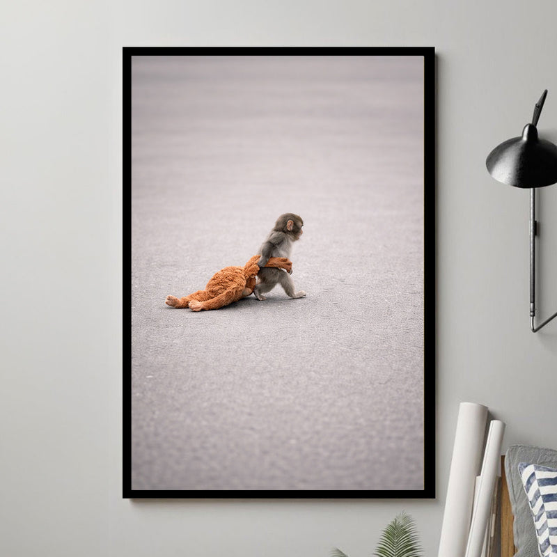 Punch The Abandoned Baby Monkey - Personalized Poster - Gift For Animal Lover