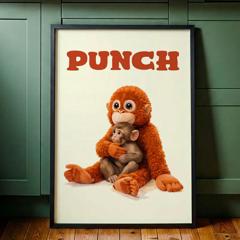 Punch Monkey Viral Social Animal Art - Personalized Poster - Gift For Animal Lovers