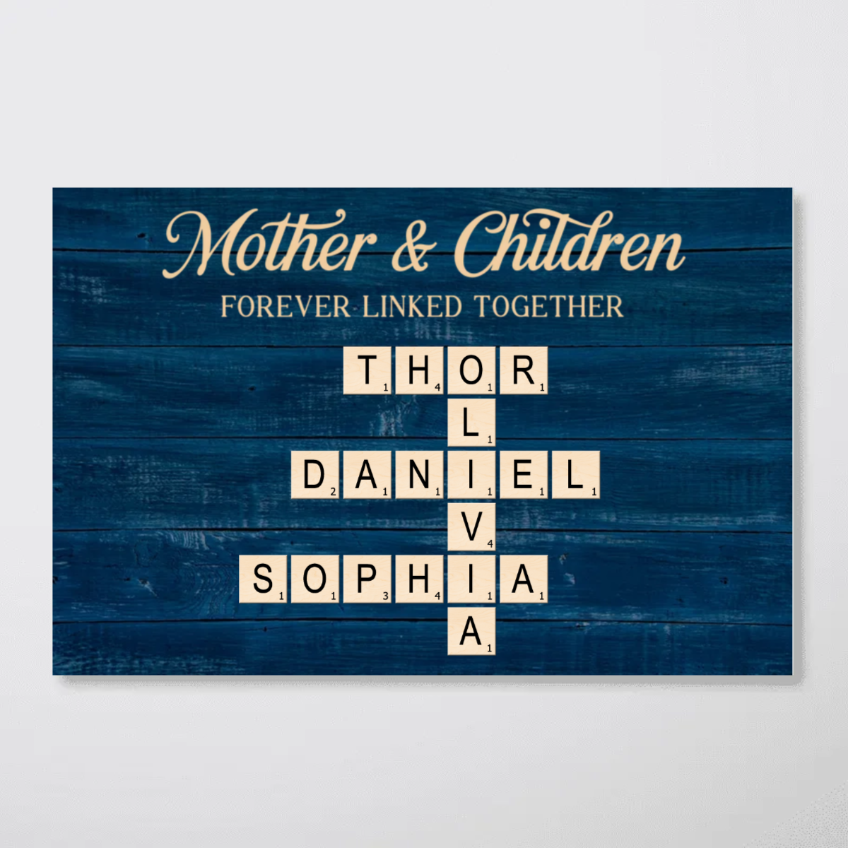 Mother & Daughters Sons Forever Linked Together Crossword Puzzle Art Personalized Poster