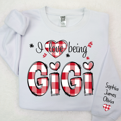 I love being Grandma Buffalo Plaid And Grandkids 2024 Sweatshirt