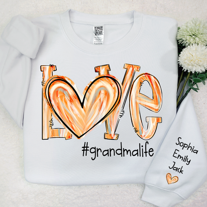 Personalized Love grandmalife Colorful Painted With Grandkids Sweatshirt