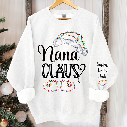 Nana claus Christmas And Grandkids Sweatshirt