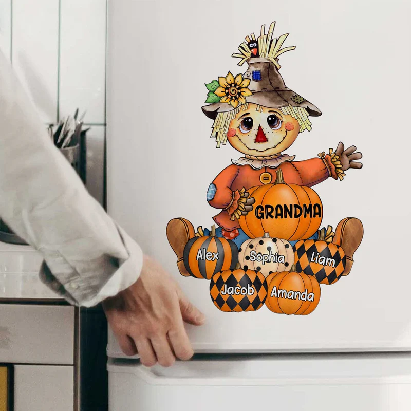 Fall Seasons, Pumpkin Grandma- Mom Personalized Sticker Decal