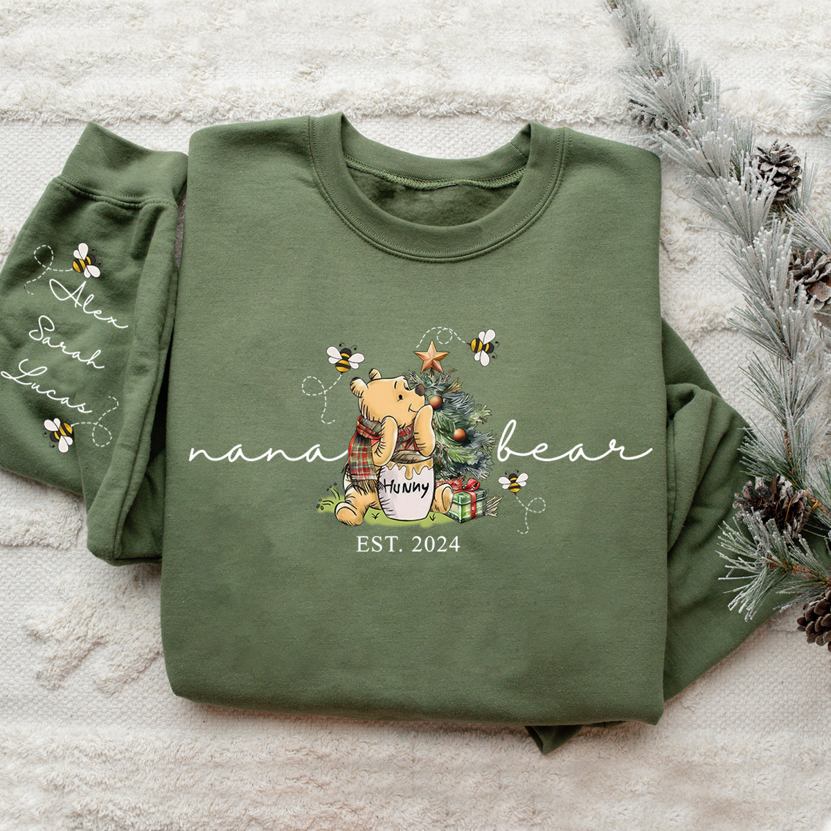 Custom Grandma Bear With Grandkids Sweatshirt