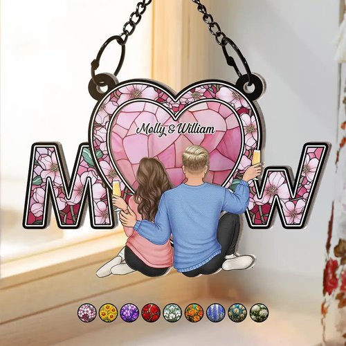 Người Yêu Chó - Chó Ngủ Trên Mặt Trăng - Suncatcher Cá Nhân 